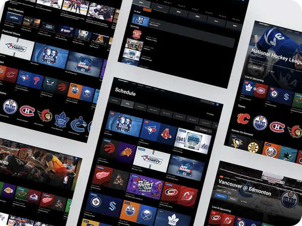 Image of Sportsnet+ project, showing the Sportsnet+ website